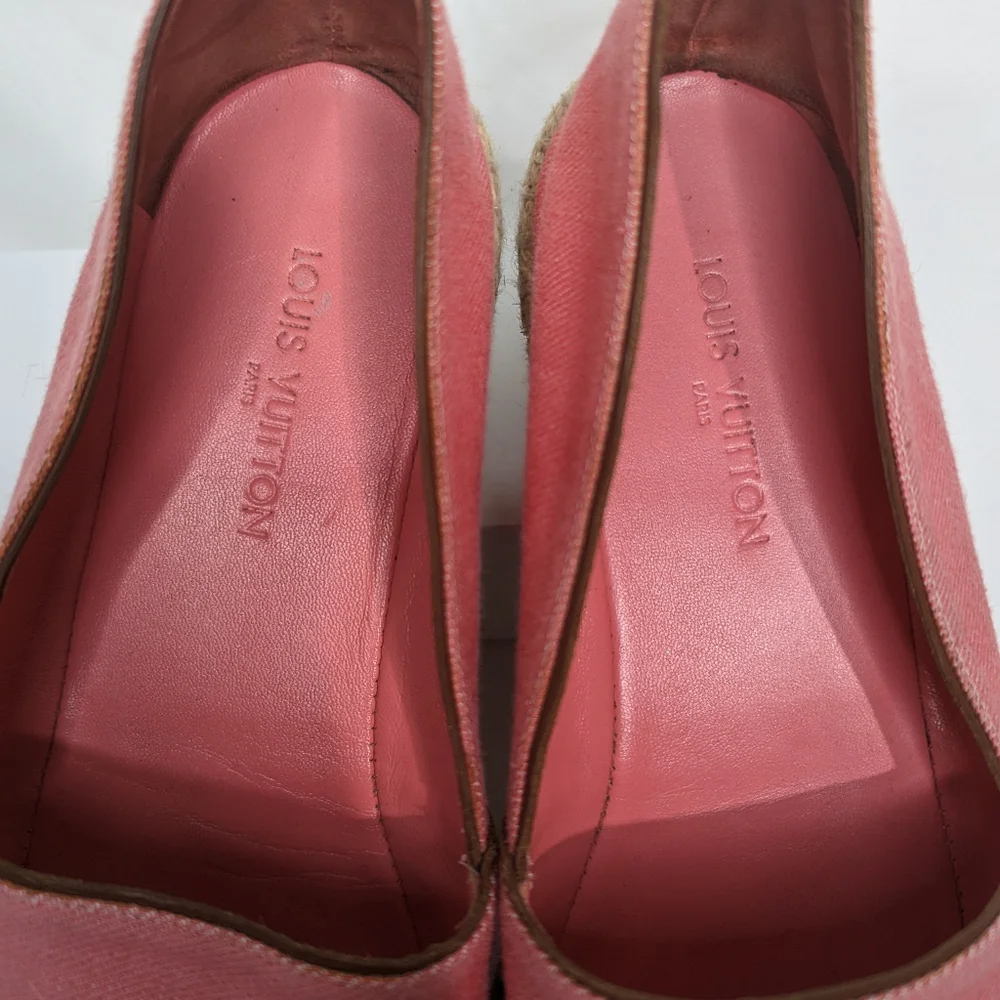 Authentic Louis Vuitton Pink Canvas Espadrilles